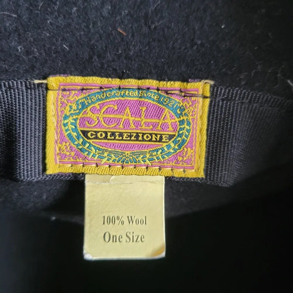 Vintage Black Wool Hat 1920's Styling bucket Hat - Picture 6 of 6